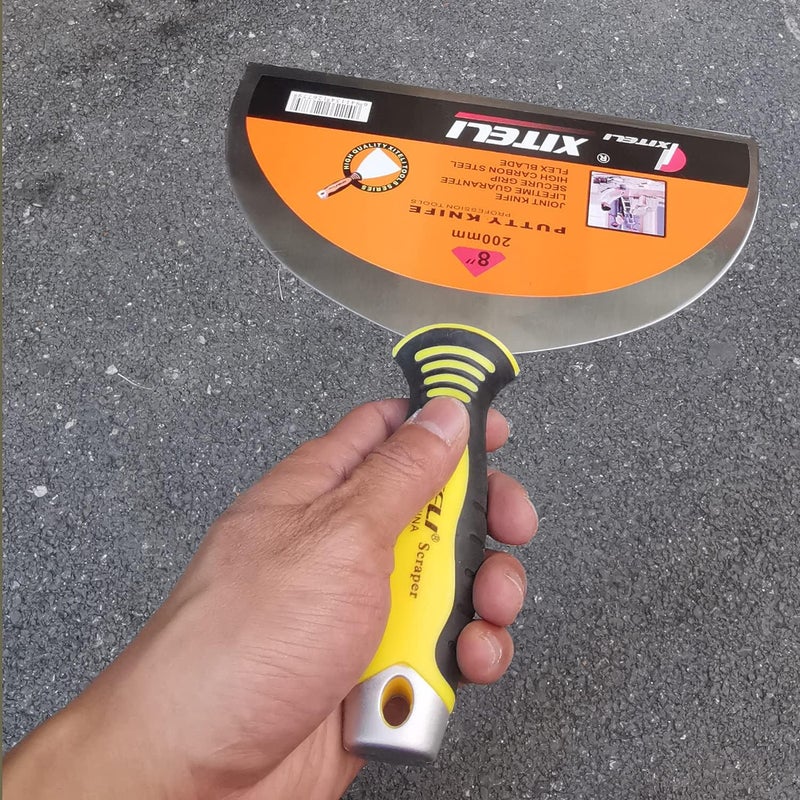 ESreake Putty Scraper 8" Stainless Steel Putty Knives with Plastic Ergonomic Handle for Taping Paint Wall Floor Tile, Metal Spackle Tools Knife,Remover for Wood, Wallpaper Scraper (8") - Image 5